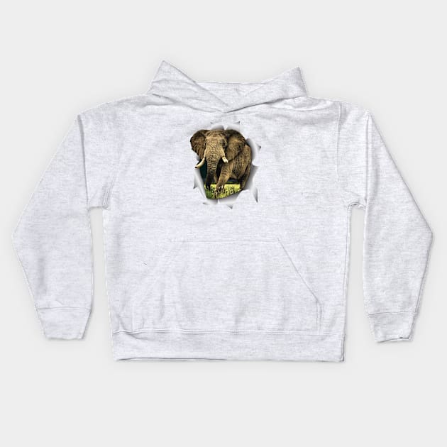 African Elephants Kids Hoodie by Just Kidding by Nadine May